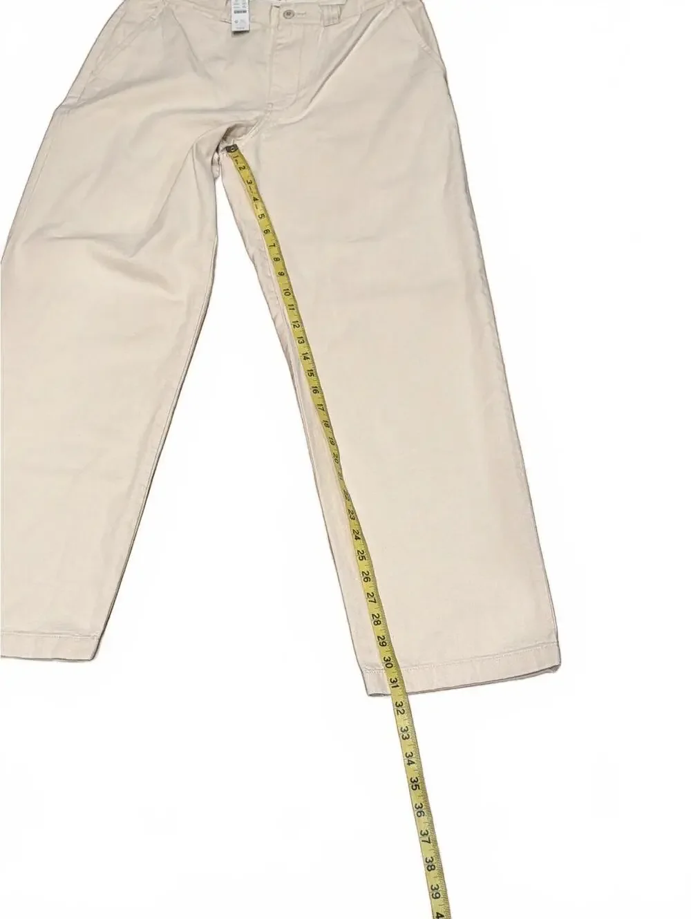 NWT JCrew Mens 32x32 Pants Cream Classic Canvas Trousers BW595 100 Cotton Chinos